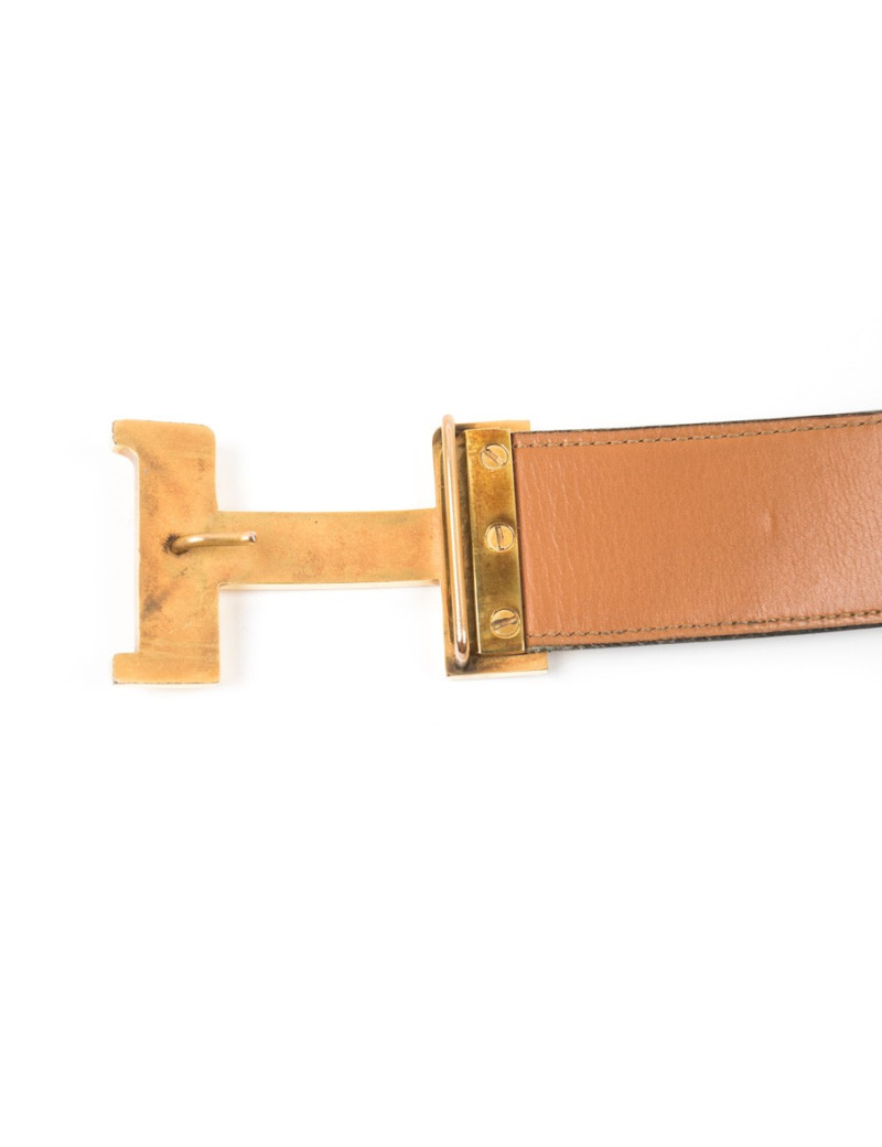 Ceinture HERMES  en cuir box marron Vintage
