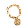 CHANEL vintage chain and medal bracelet in gilt metal