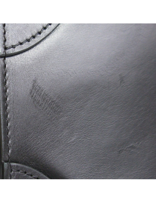 Sac CELINE Luggage Micro en cuir noir et lézard gris