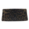 YSL SAINT LAURENT clutch in leopard printed satin and rhinestones 