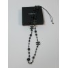 CHANEL black and dark gray pearls, CC and ruthenium chain