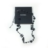 CHANEL black and dark gray pearls, CC and ruthenium chain