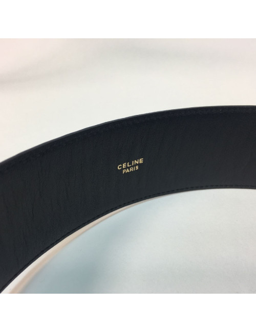 Ceinture T 70 CELINE vintage en crocodile noir 