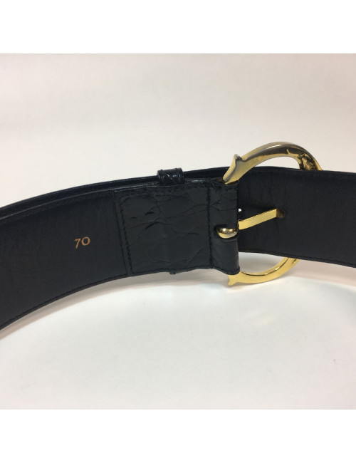 Ceinture T 70 CELINE en croco marron Vintage