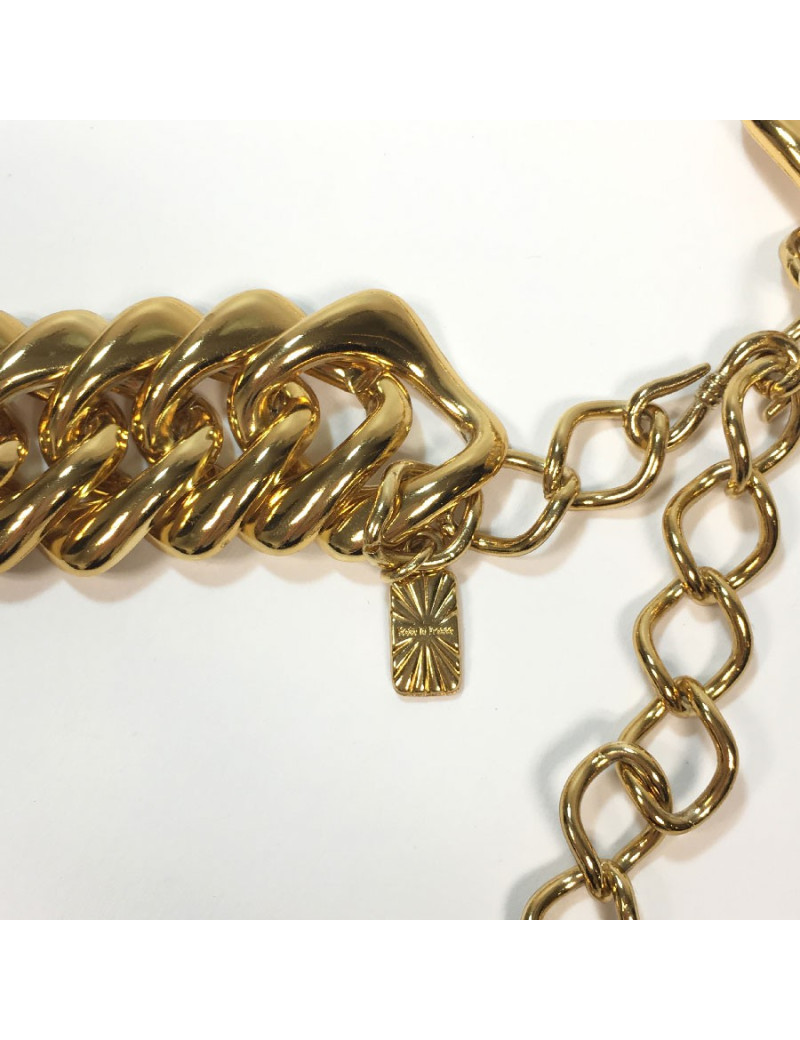 YVES SAINT LAURENT vintage T85 belt in big golden metal chain