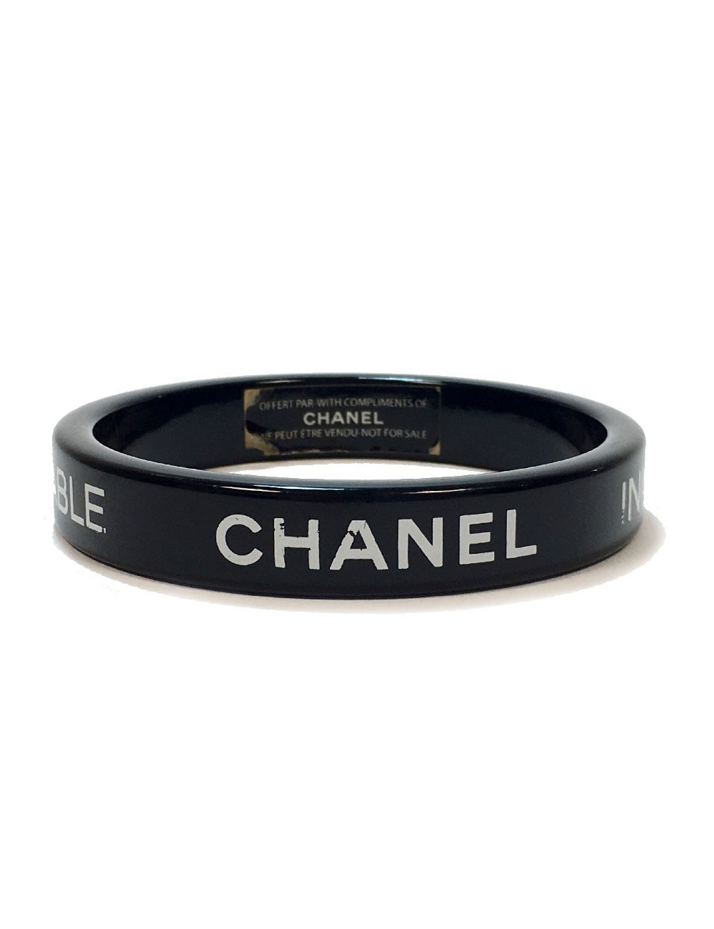 Bracelet CHANEL en plexiglass noir