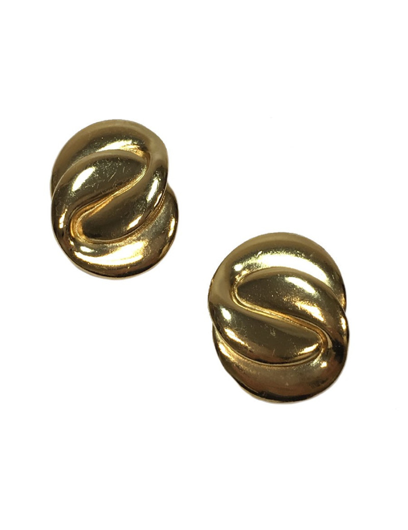 Boucles d'oreilles clips YVES SAINT LAURENT vintage en métal doré