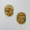 Boucles d'oreilles clips YVES SAINT LAURENT vintage en métal doré