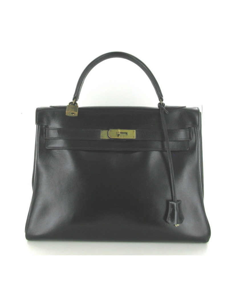 Sac Vintage Kelly 32 HERMES en box noir