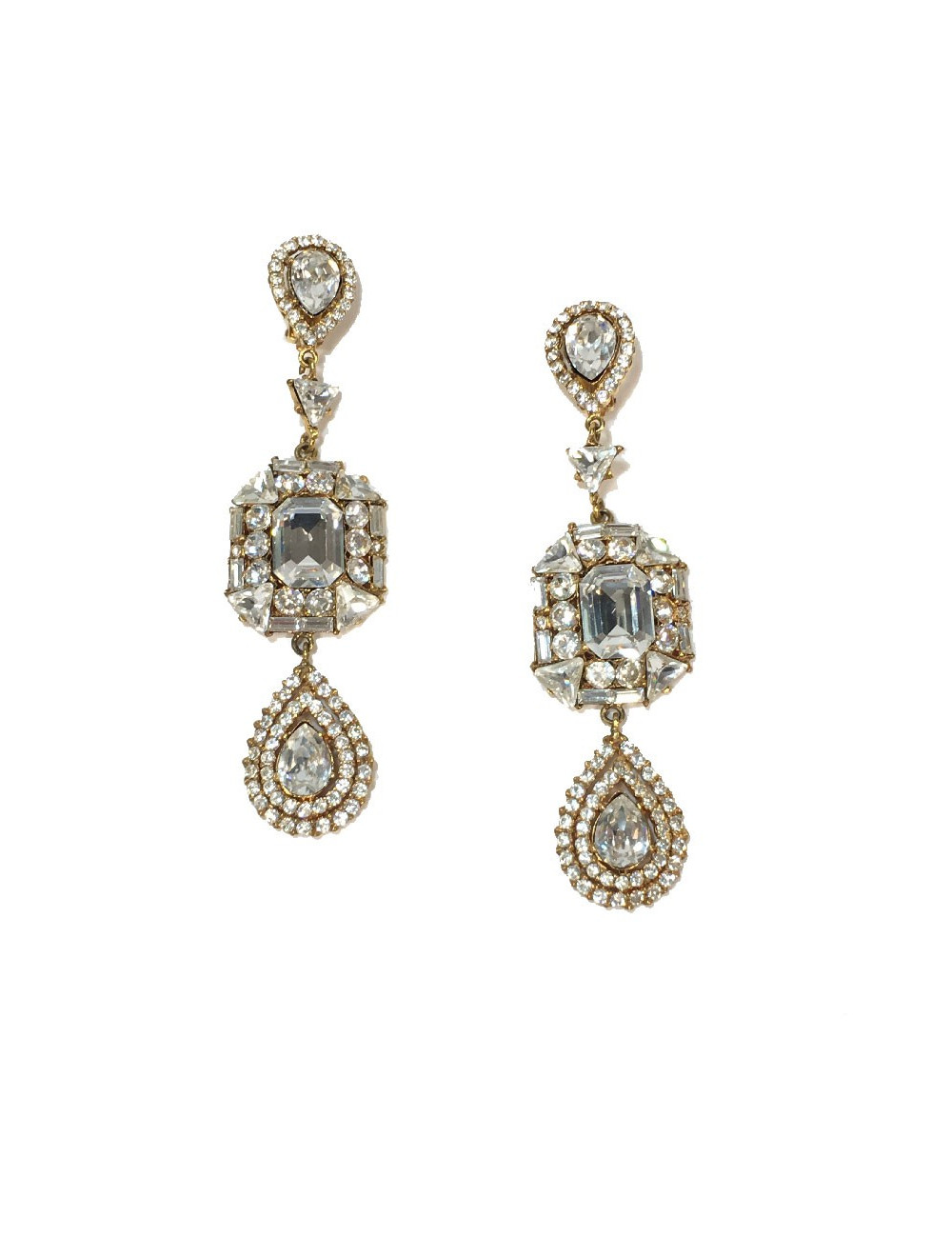 Boucles d'oreilles clips YVES SAINT LAURENT vintage en strass