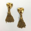 Boucles d'oreilles clips CHANEL vintage métal doré 