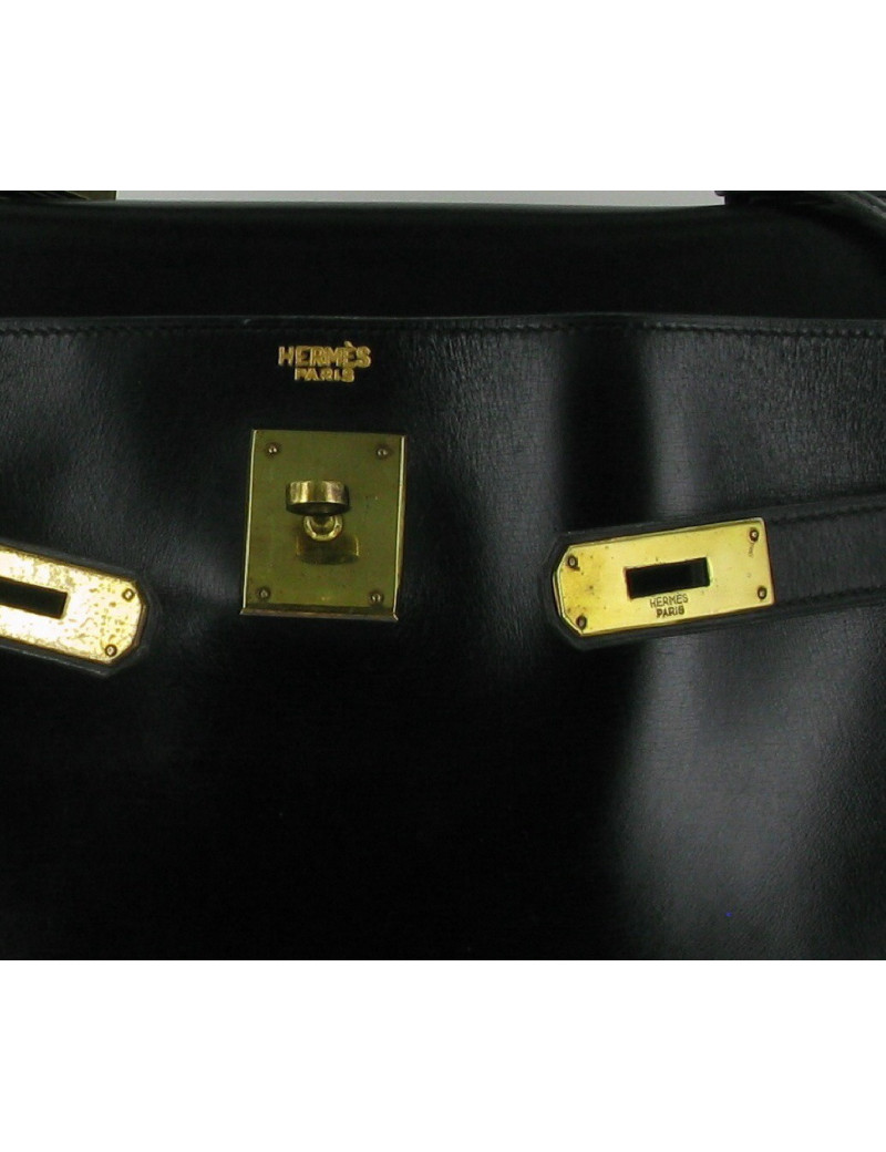 Sac Vintage Kelly 32 HERMES en box noir