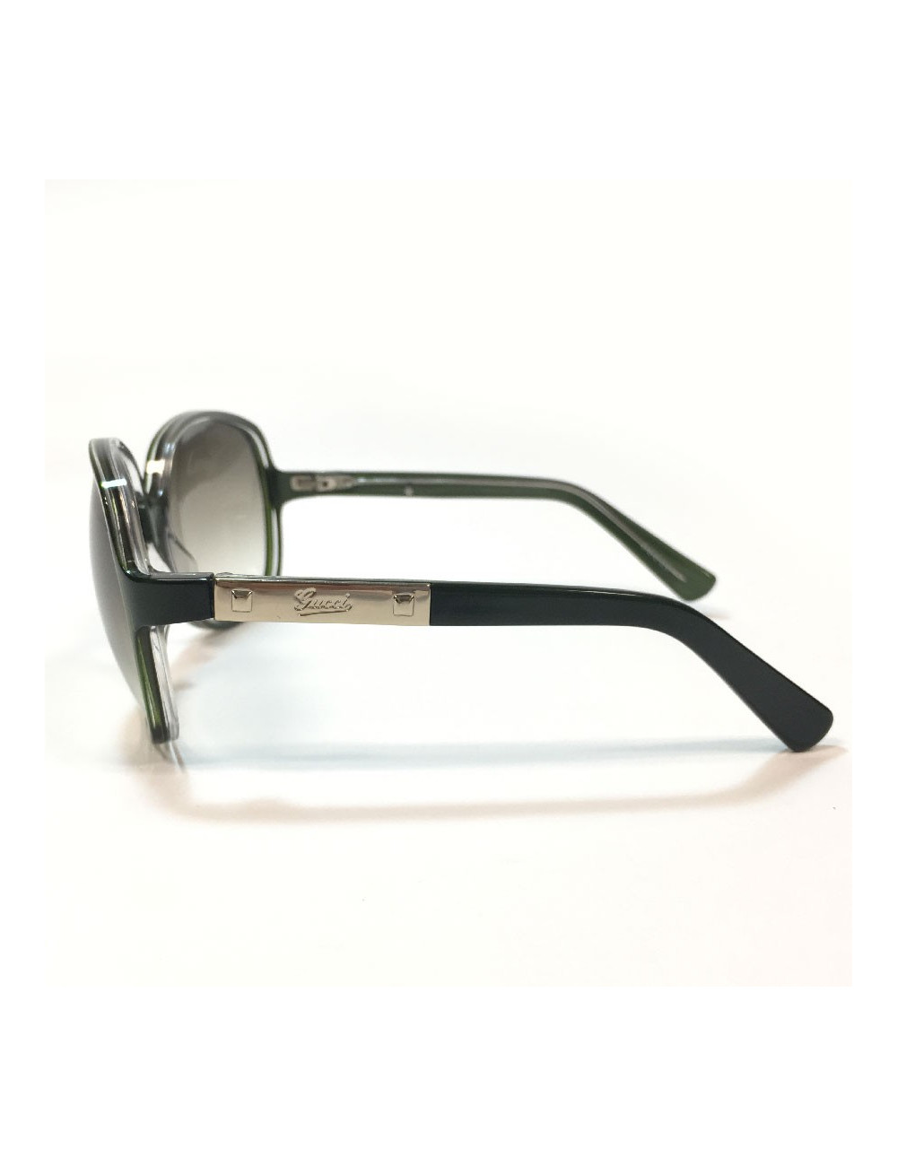 Lunettes de soleil GUCCI oversize en plastique vert