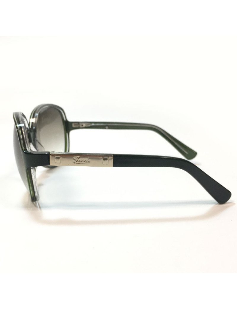 Lunettes de soleil GUCCI oversize en plastique vert