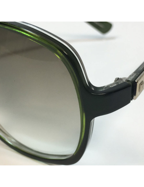Lunettes de soleil GUCCI oversize en plastique vert