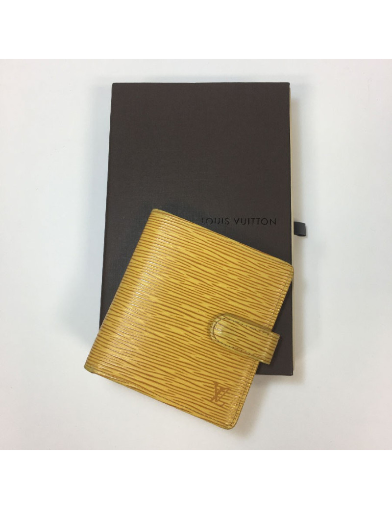 Porte cartes LOUIS VUITTON en cuir épi jaune