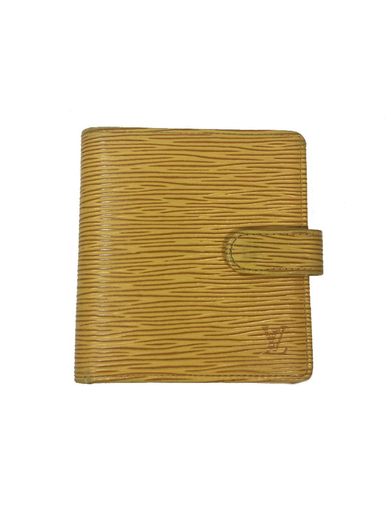 Porte cartes LOUIS VUITTON en cuir épi jaune