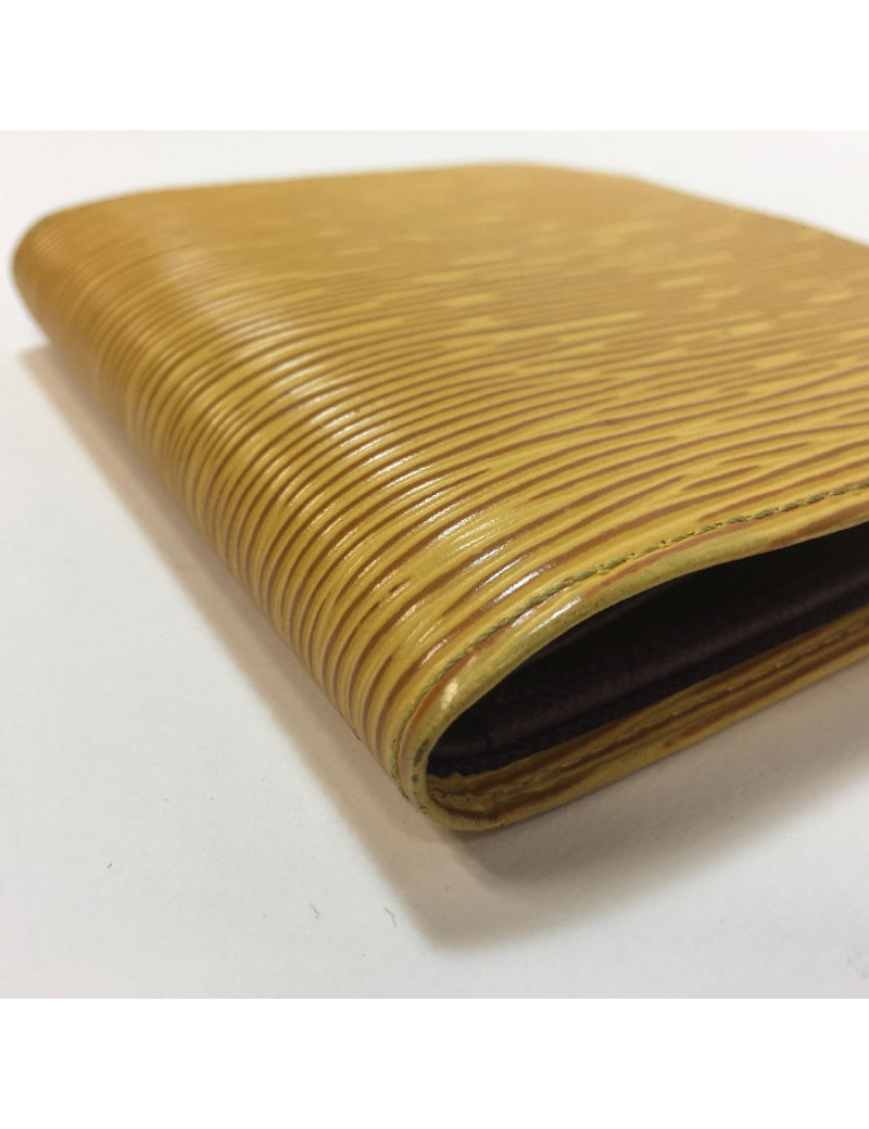 Porte cartes LOUIS VUITTON en cuir épi jaune