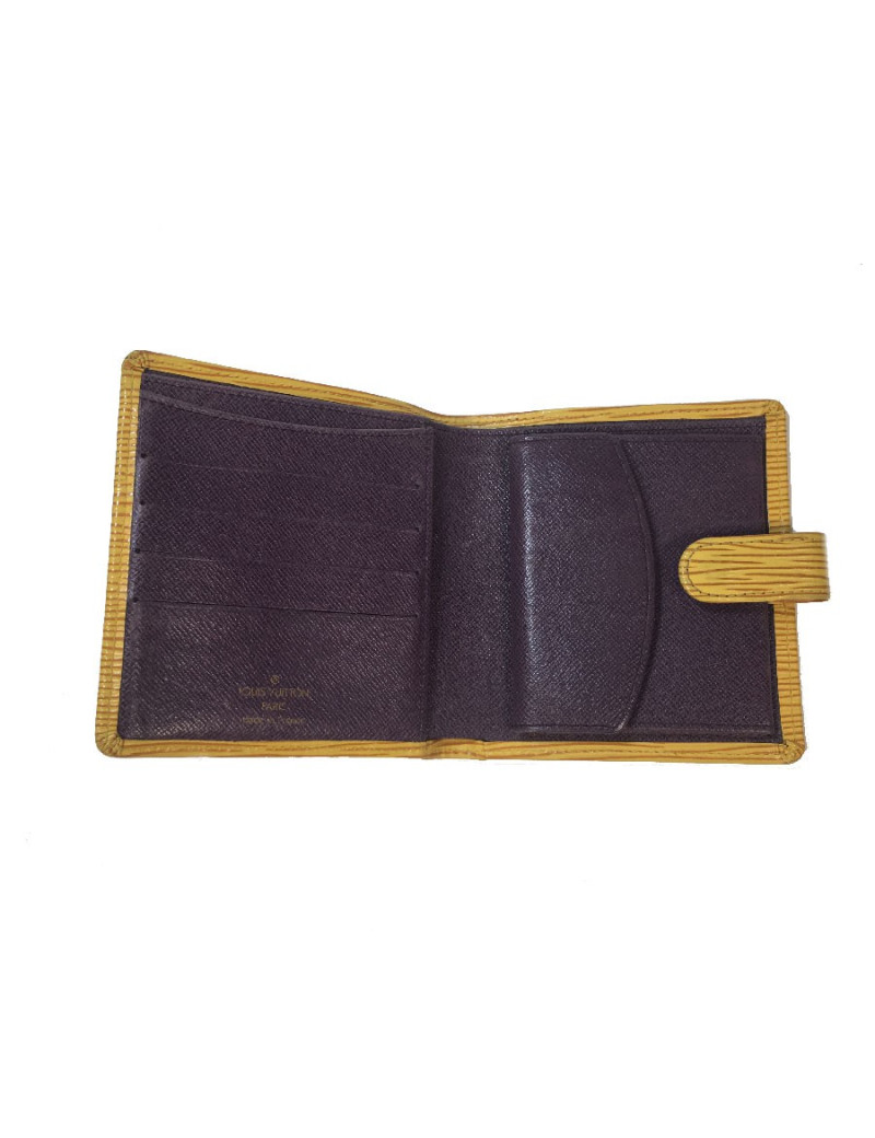Porte cartes LOUIS VUITTON en cuir épi jaune