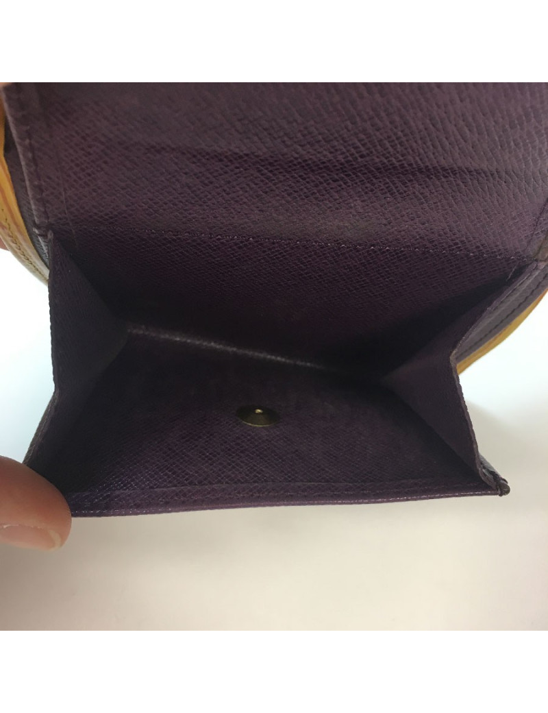 Porte cartes LOUIS VUITTON en cuir épi jaune