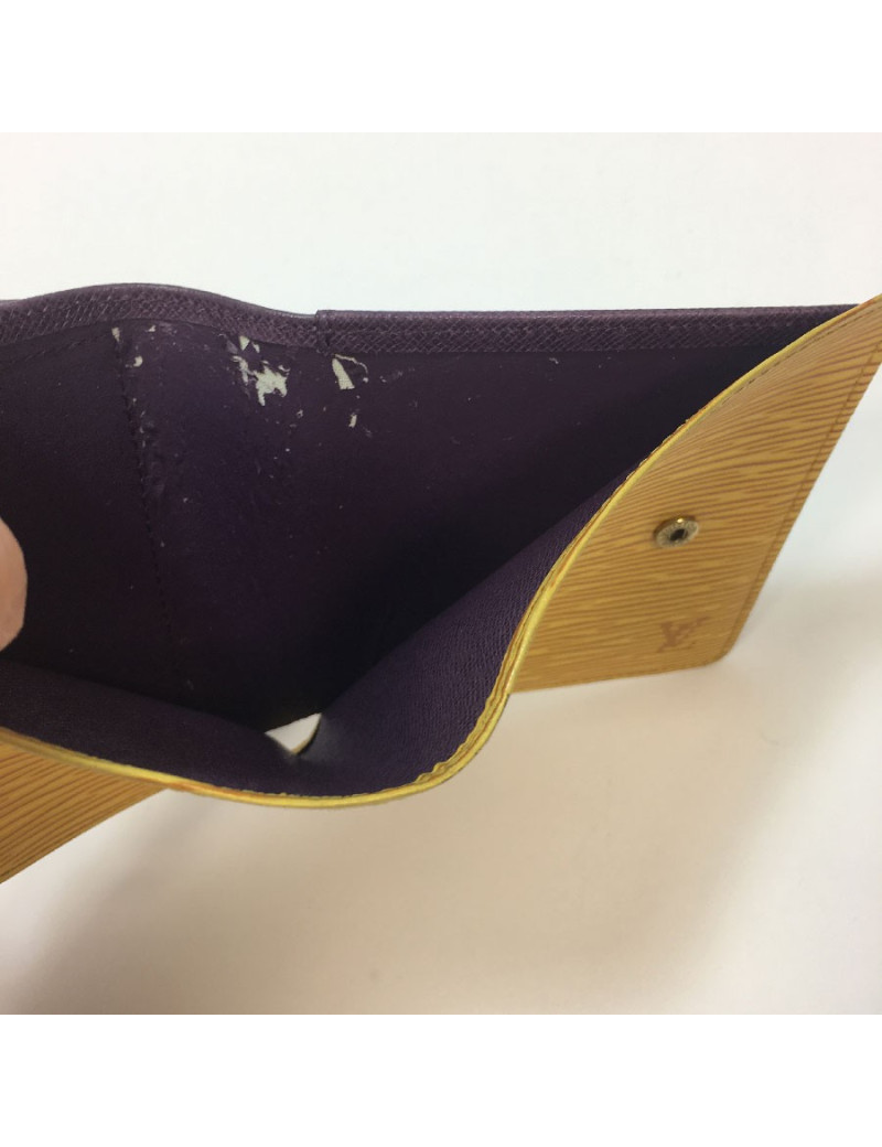 Porte cartes LOUIS VUITTON en cuir épi jaune
