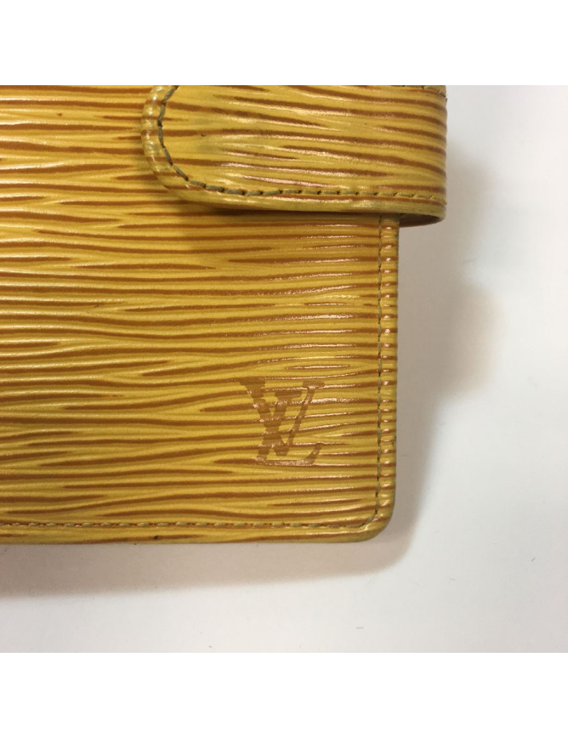 Porte cartes LOUIS VUITTON en cuir épi jaune