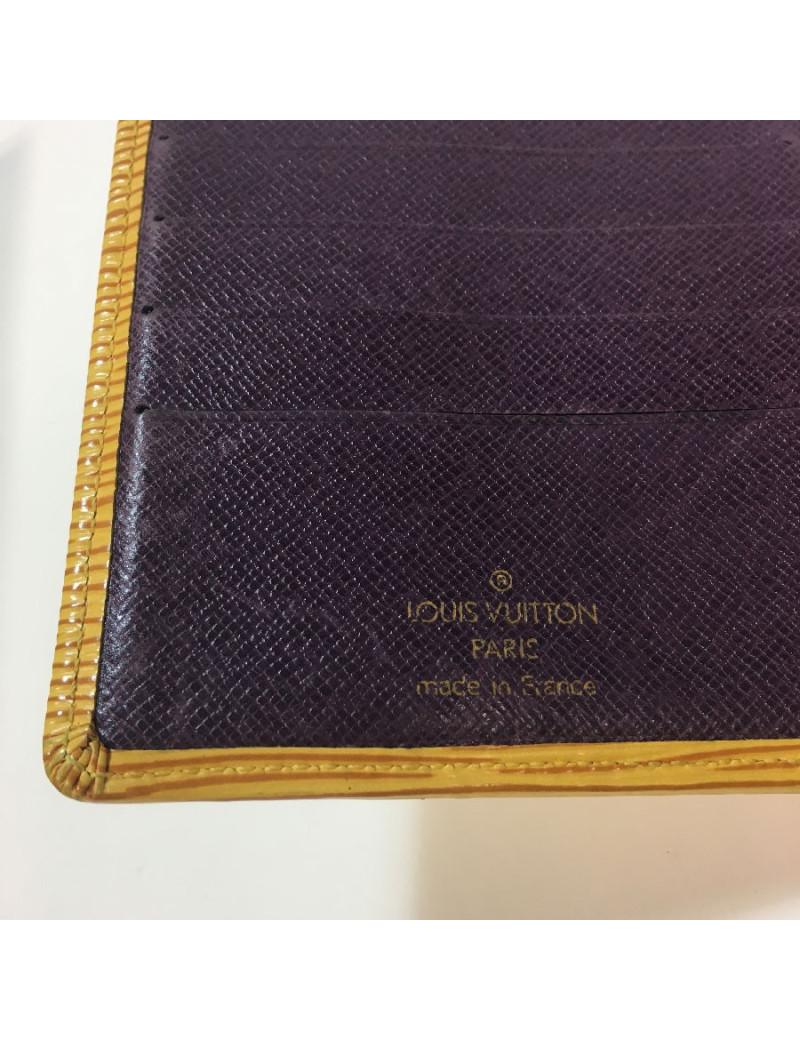 Porte cartes LOUIS VUITTON en cuir épi jaune
