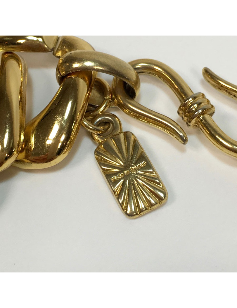 YVES SAINT LAURENT vintage knit necklace in gilt metal