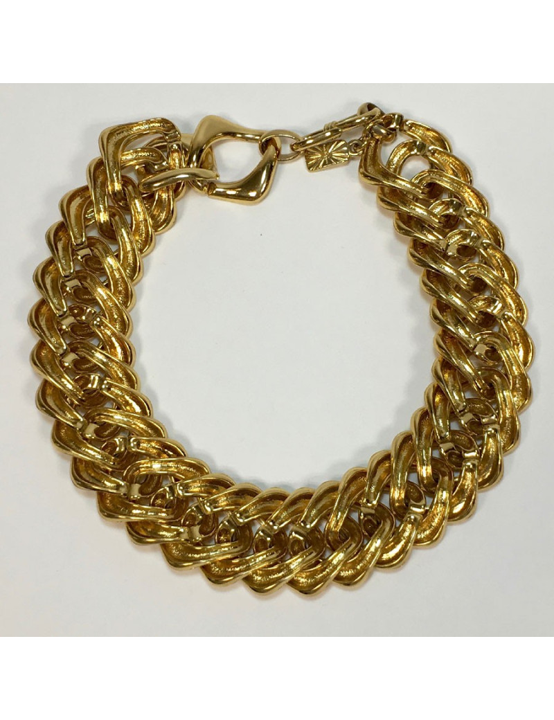 YVES SAINT LAURENT vintage knit necklace in gilt metal