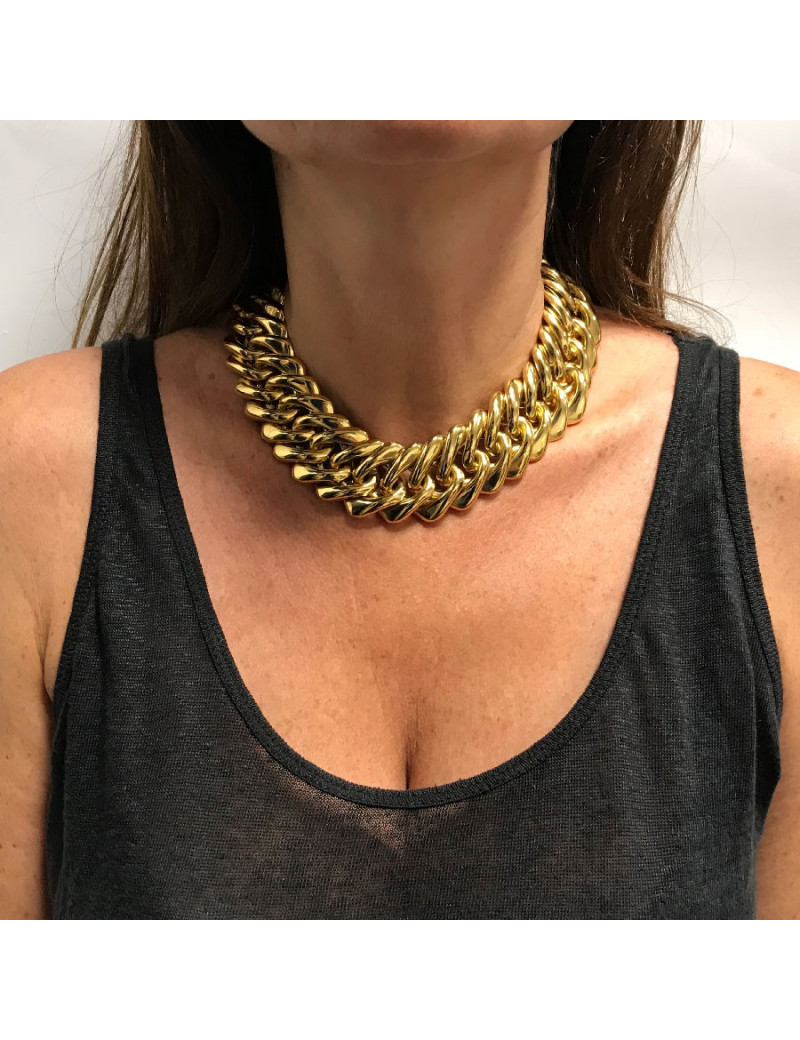 YVES SAINT LAURENT vintage knit necklace in gilt metal