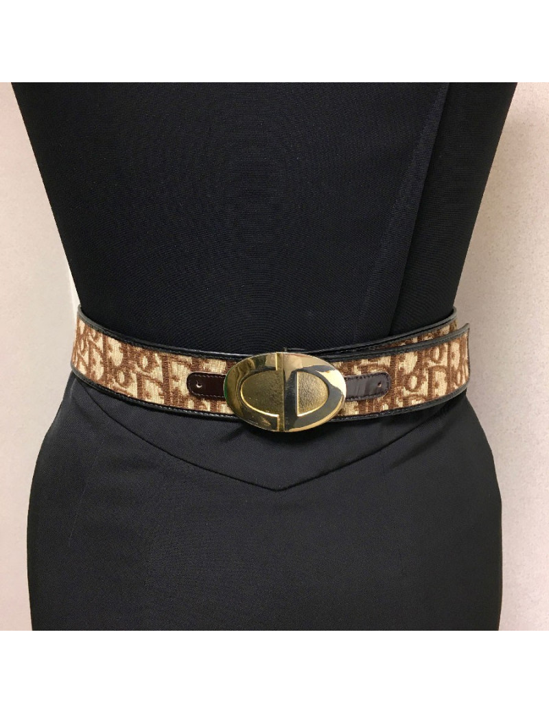 Ceinture CHRISTIAN DIOR en toile monogram marron