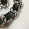 CHANEL belt in silver chain and gray velvet