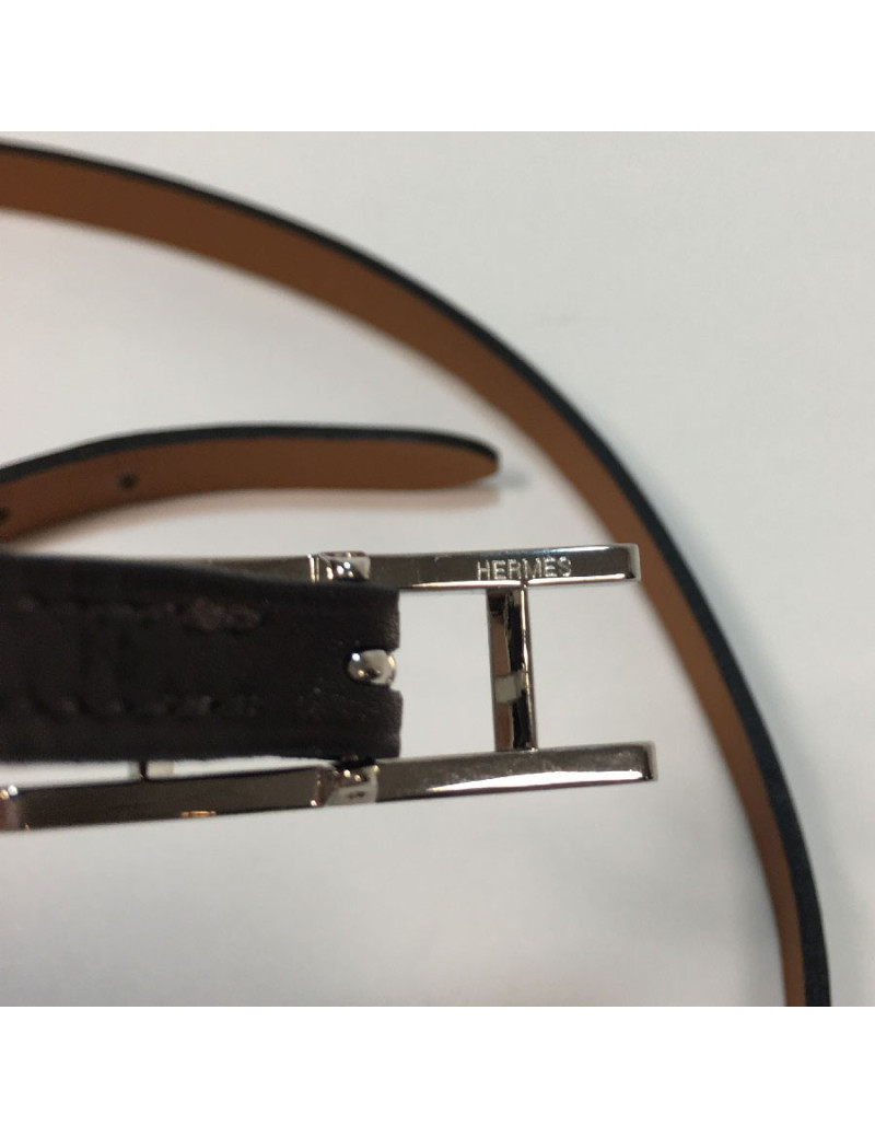 HERMES 'Hapi'3 Bracelet in brown leather