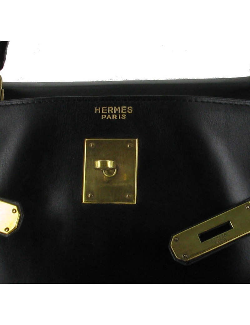 Sac Kelly 35 HERMES Vintage en box noir