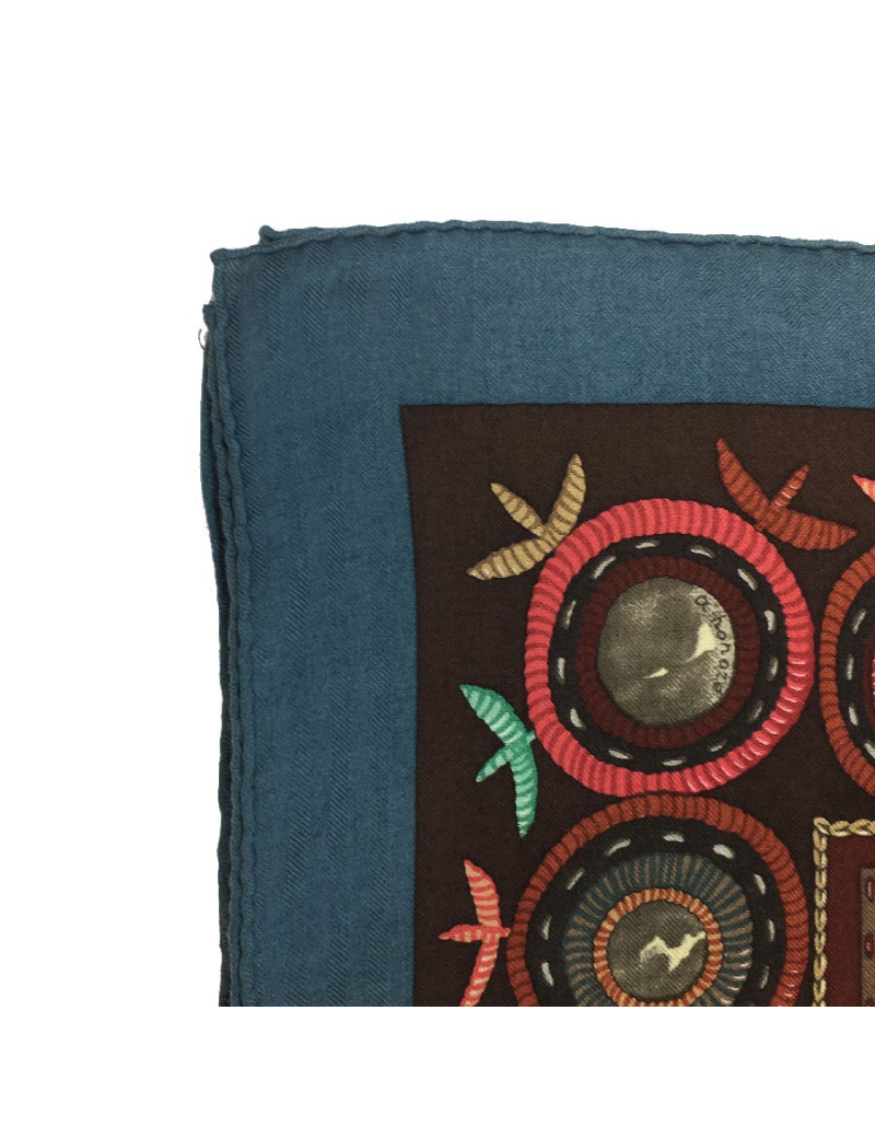 Châle HERMES 'Coupons Indiens' en cachemire et soie