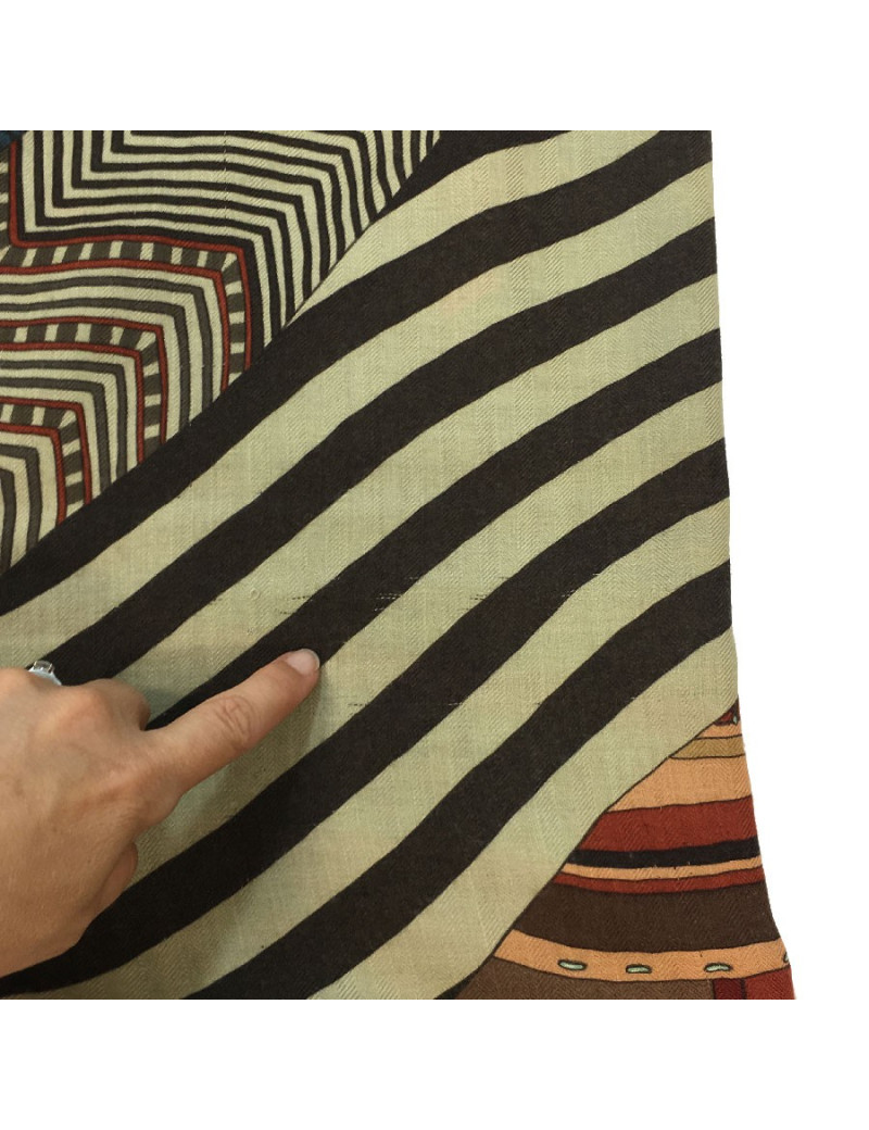 Châle HERMES 'Coupons Indiens' en cachemire et soie