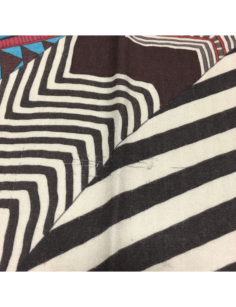 Châle HERMES 'Coupons Indiens' en cachemire et soie