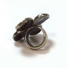 CHANEL flower ring in gilt metal and brown resin Size 53FR