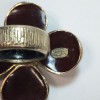 CHANEL flower ring in gilt metal and brown resin Size 53FR
