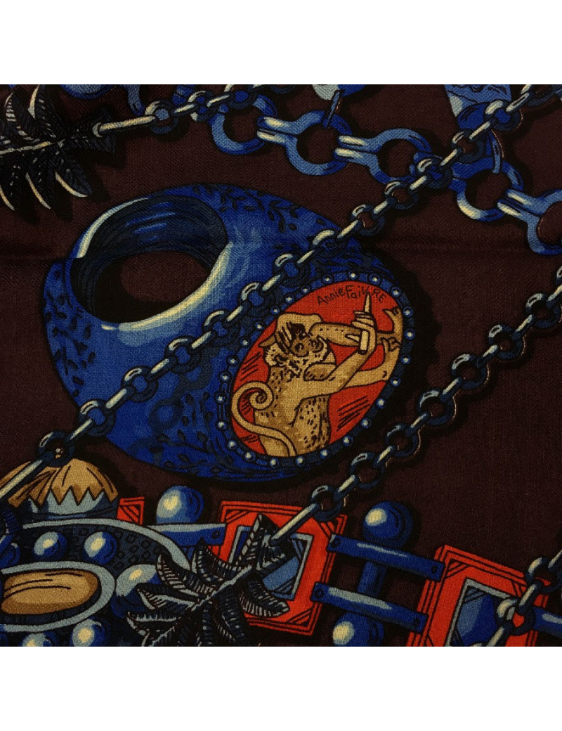 HERMES 'Zenobie Reine de Palmyre' in cashmere and silk