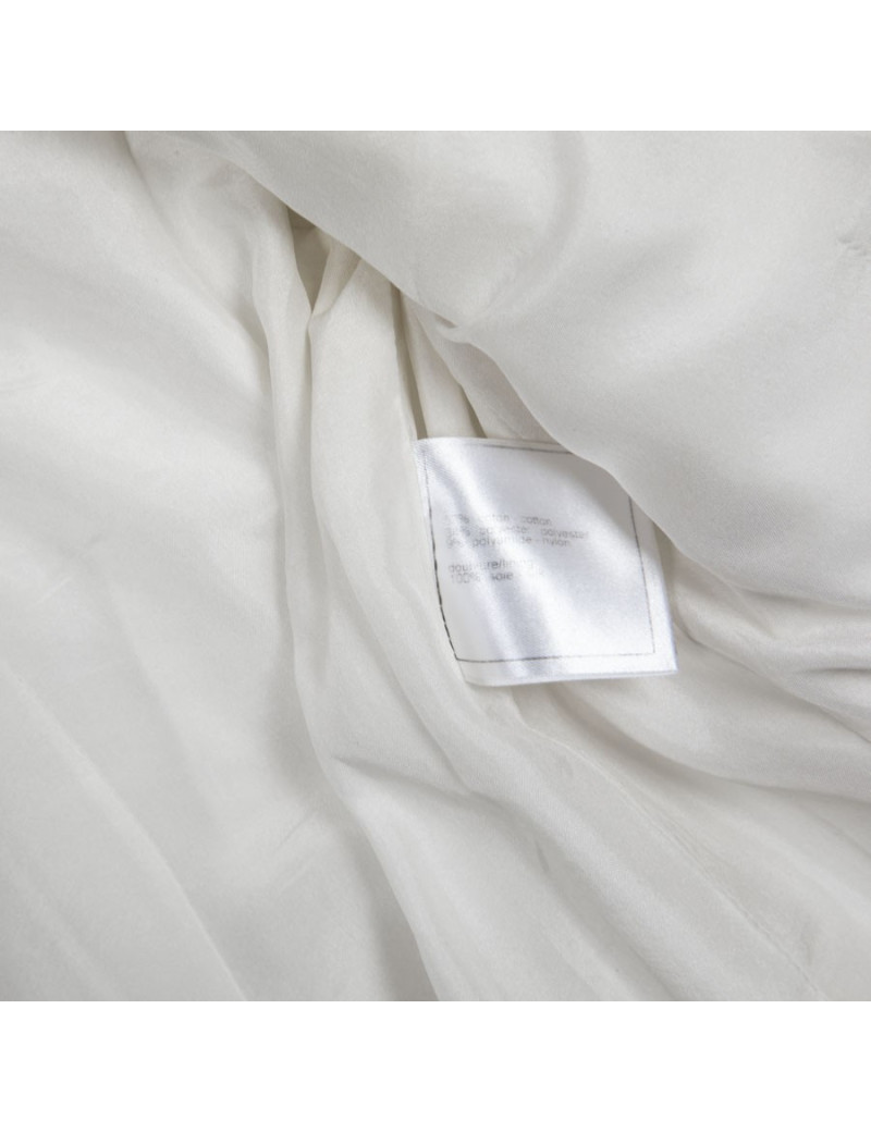 CHANEL short white cotton quilted jacket size 36FR