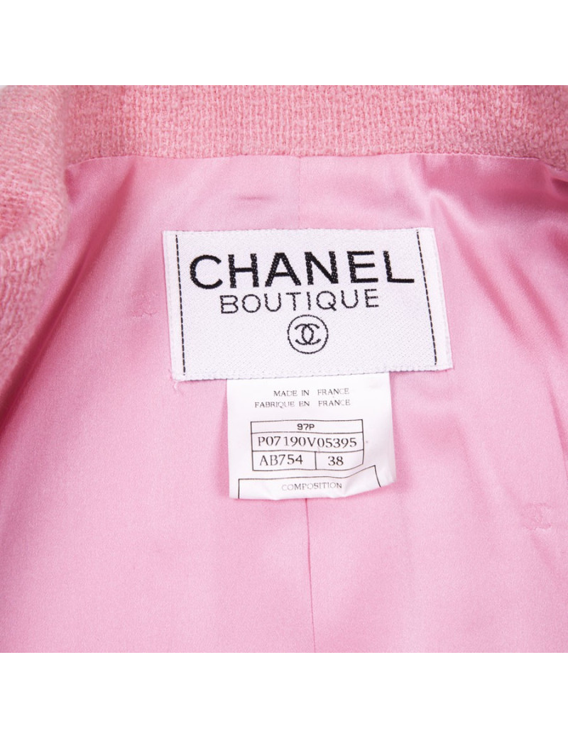 Veste T 38 CHANEL tweed rose