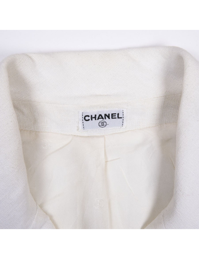 Veste CHANEL en lin écru