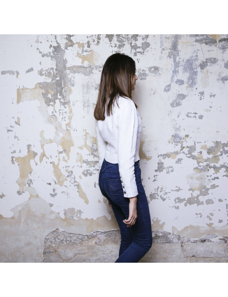 Veste CHANEL en lin écru