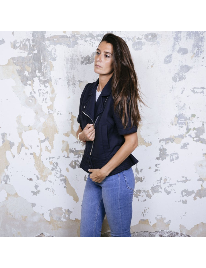 Blouson LOUIS VUITTON T42  manches courtes bleu 