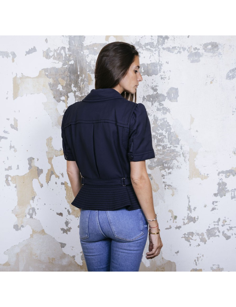 Blouson LOUIS VUITTON T42  manches courtes bleu 