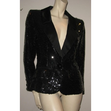 Sequins and black silk YVES SAINT LAURENT jacket