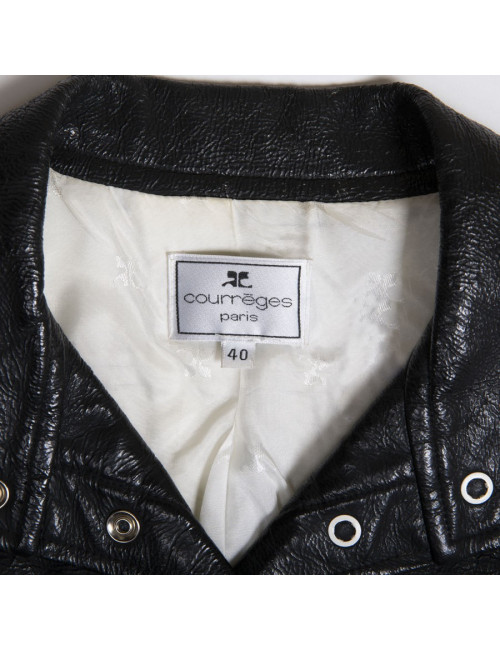 Ensemble T 40 blouson et jupe COURREGES noir