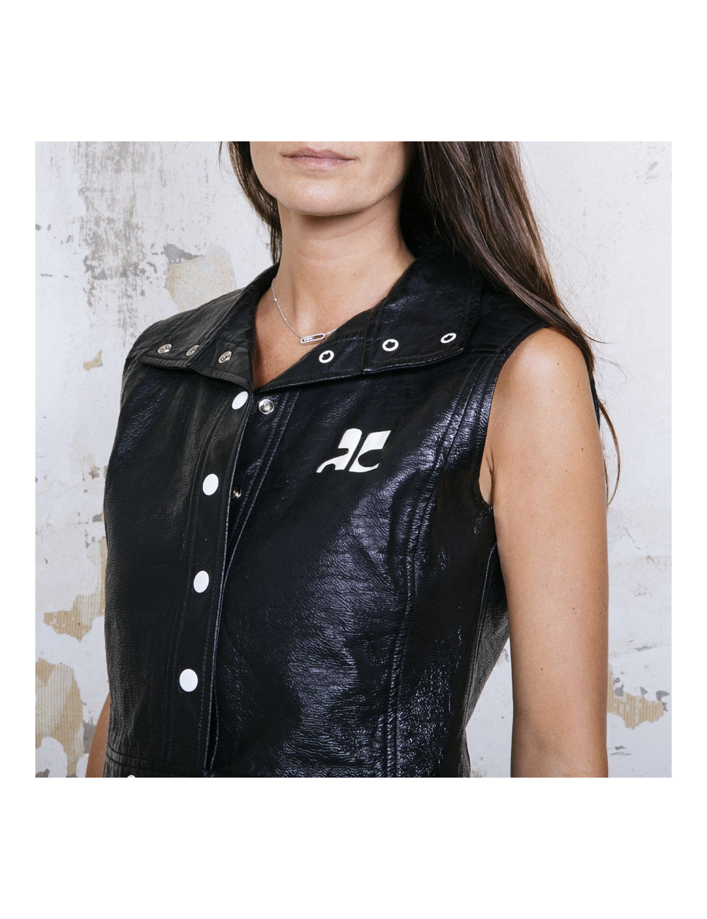 Ensemble T 40 blouson et jupe COURREGES noir