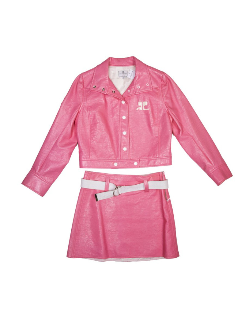 Ensemble blouson et jupe COURREGES rose